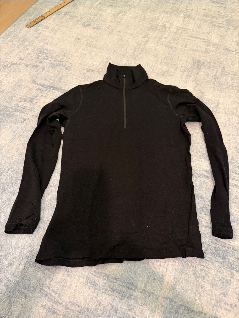 Icebreaker merino wool 260 black quarter-zip long sleeve top